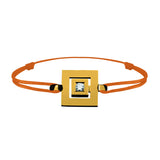 Bracelet lien Tournaire signe labyrinthe carrée or et diamant