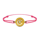 Tournaire gold and diamond link bracelet signe labyrinthe round