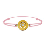 Tournaire gold and diamond link bracelet signe labyrinthe round