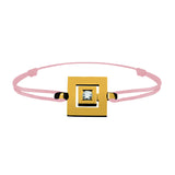 Bracelet lien Tournaire signe labyrinthe carrée or et diamant