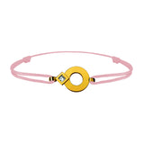 Bracelet lien Tournaire or et diamant signe éclipse rond