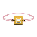 Bracelet Lien Signe Labyrinthe Carré Tout Or