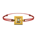 Bracelet lien Tournaire signe labyrinthe carrée or et diamant