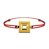 Bracelet Lien Signe Labyrinthe Carré Tout Or
