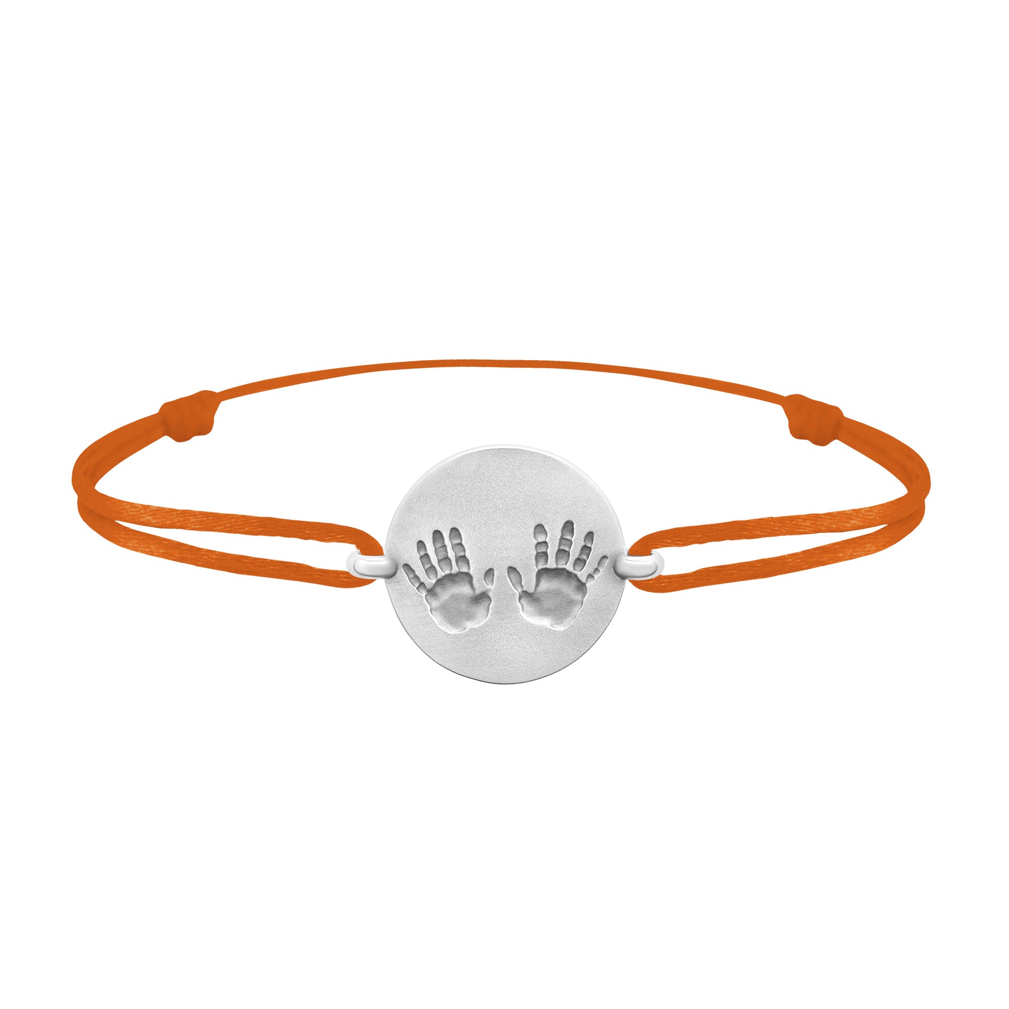 Bracelet lien empreintes mains en argent