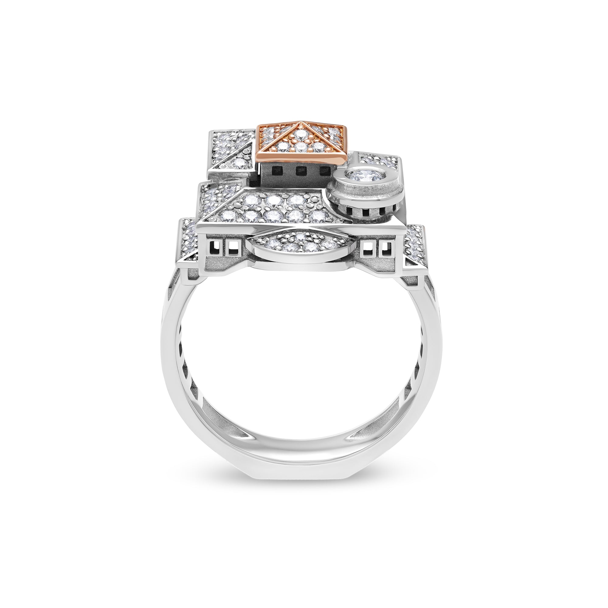 Bague Architecture monastère en or et diamants