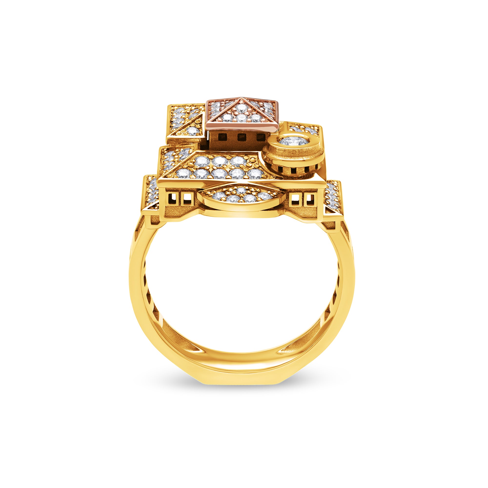 Bague Architecture monastère en or et diamants