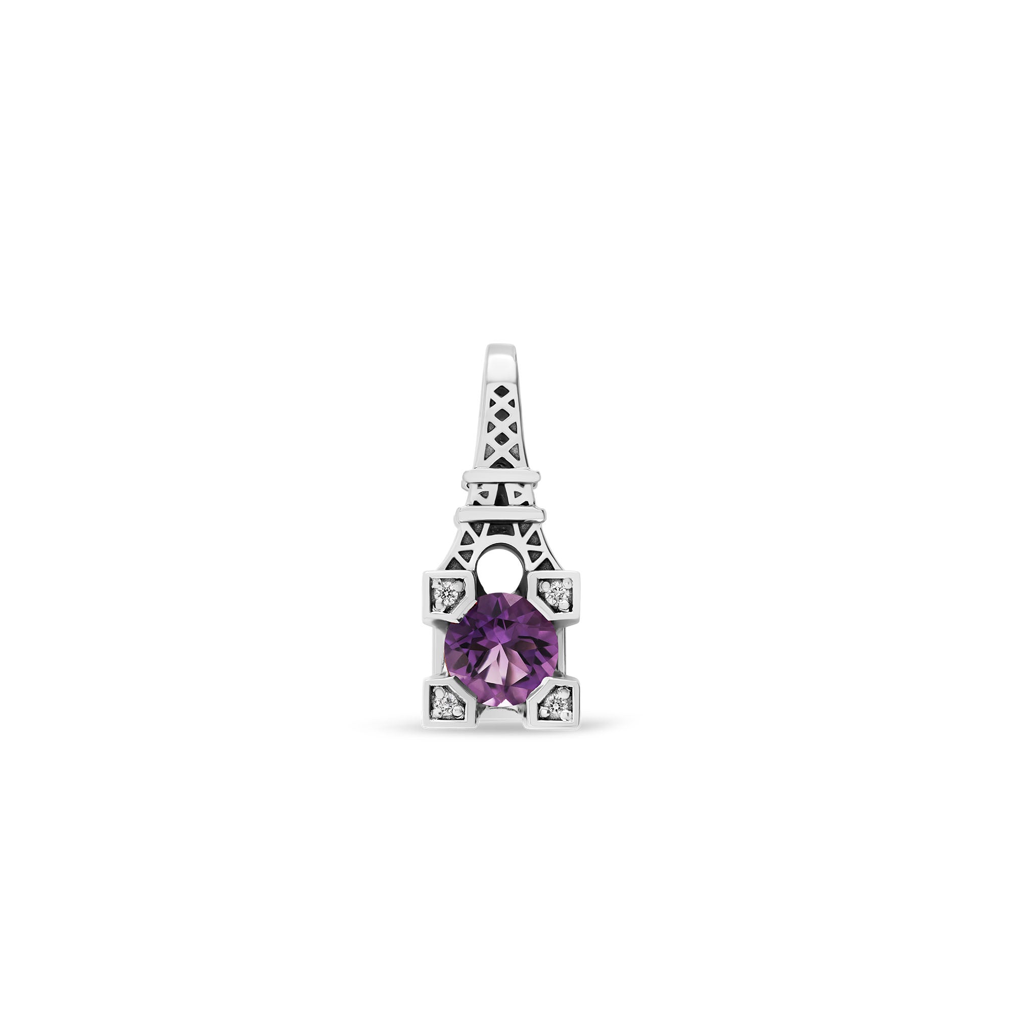 Pendentif French Kiss en or améthyste et diamants