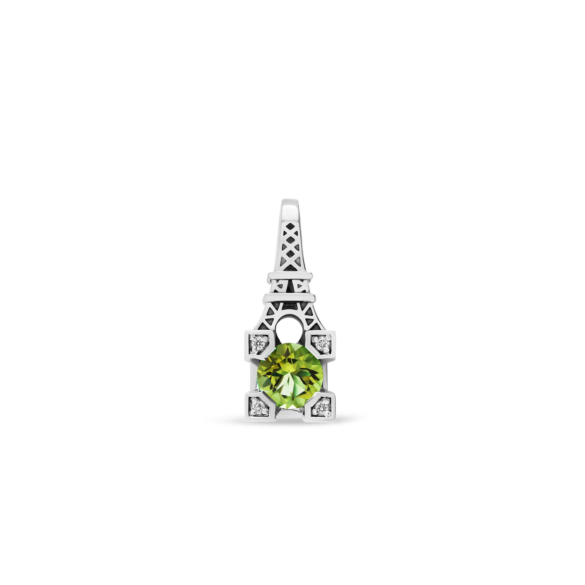 Pendentif French Kiss en or péridot et diamants