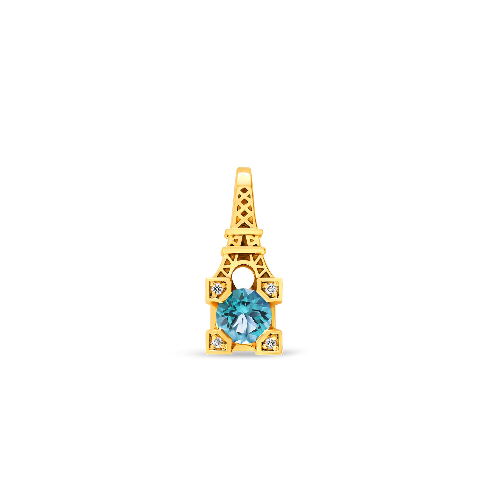 Pendentif French Kiss en or topaze et diamants