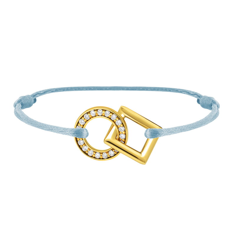 Inseparable bracelet in gold, pave diamonds in the round