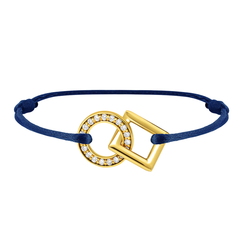 Inseparable bracelet in gold, pave diamonds in the round