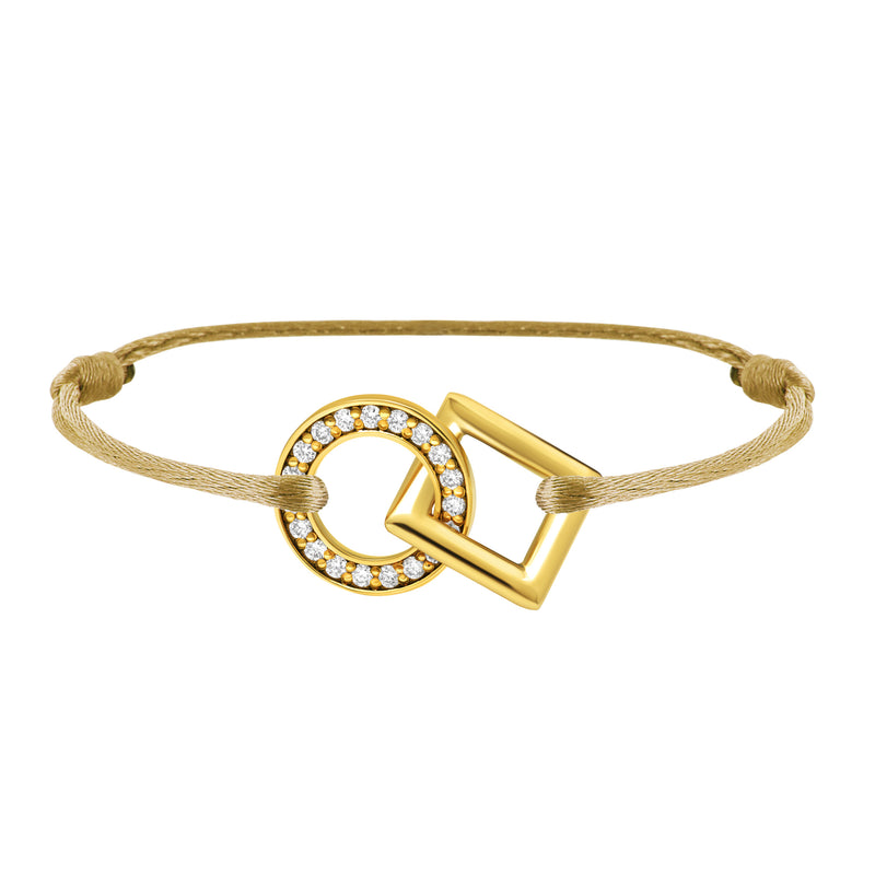 Inseparable bracelet in gold, pave diamonds in the round