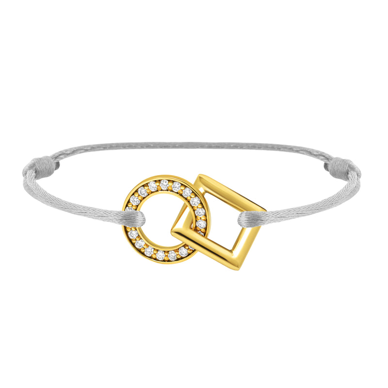 Inseparable bracelet in gold, pave diamonds in the round