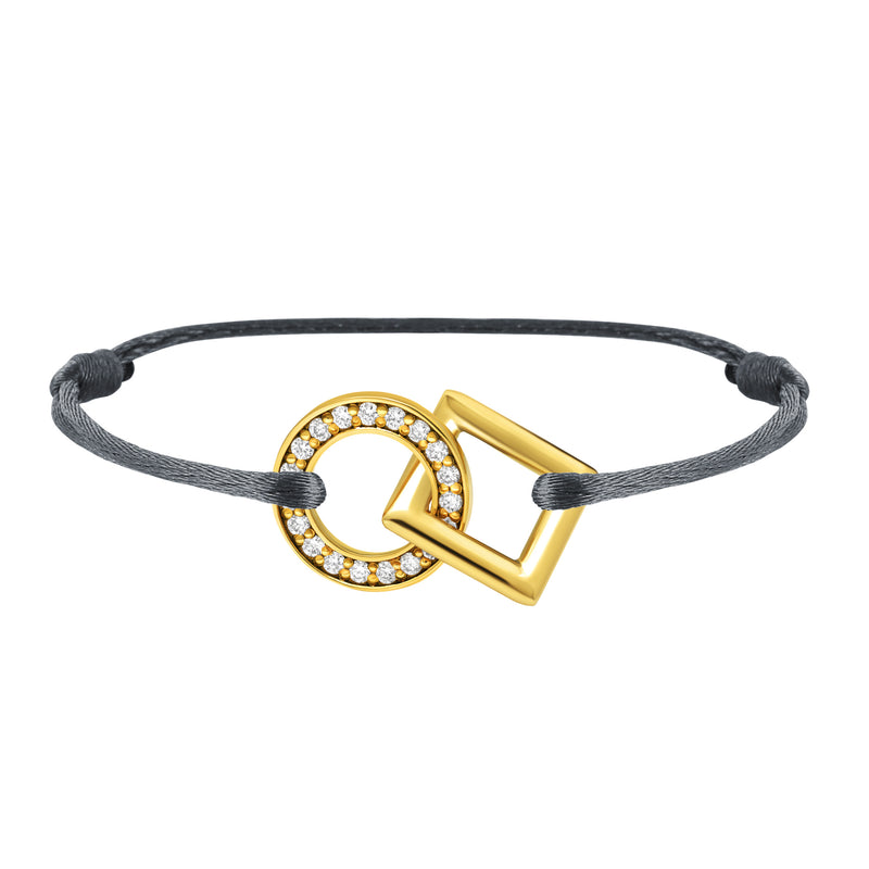Inseparable bracelet in gold, pave diamonds in the round