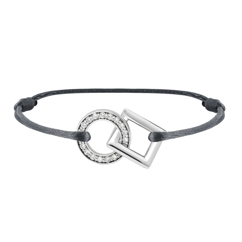 Inseparable bracelet in gold, pave diamonds in the round