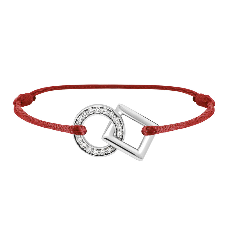 Inseparable bracelet in gold, pave diamonds in the round