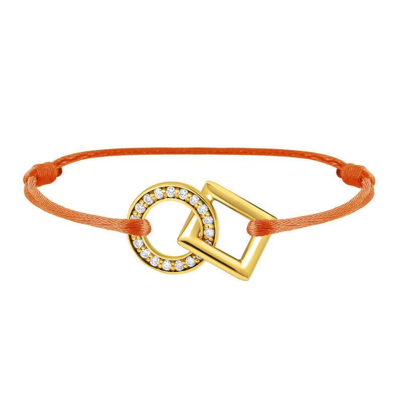 Inseparable bracelet in gold, pave diamonds in the round