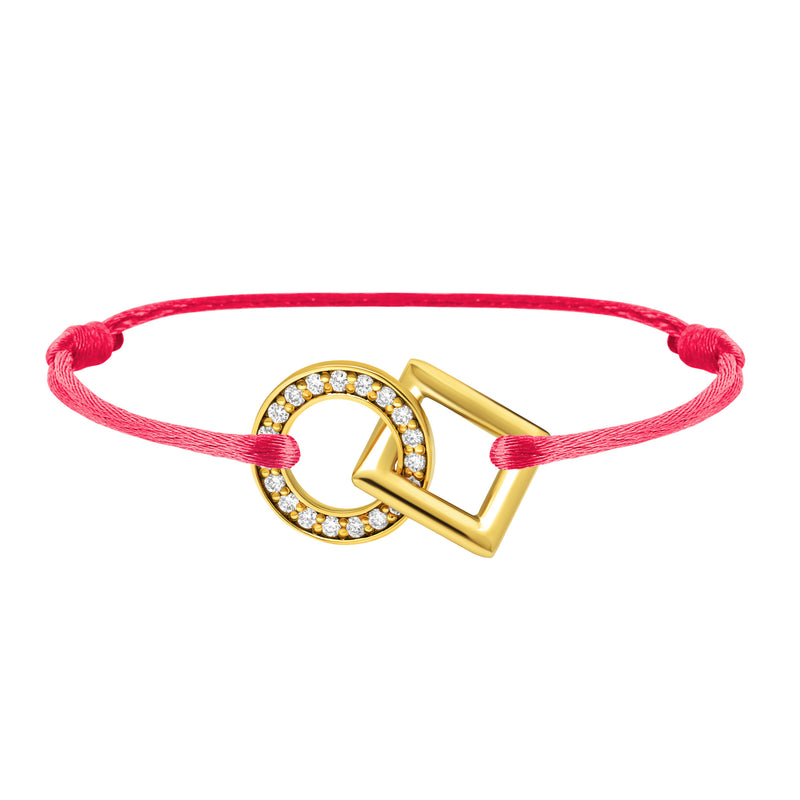 Inseparable bracelet in gold, pave diamonds in the round