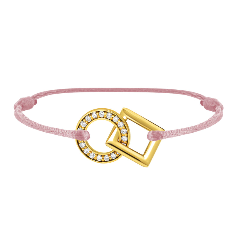 Inseparable bracelet in gold, pave diamonds in the round