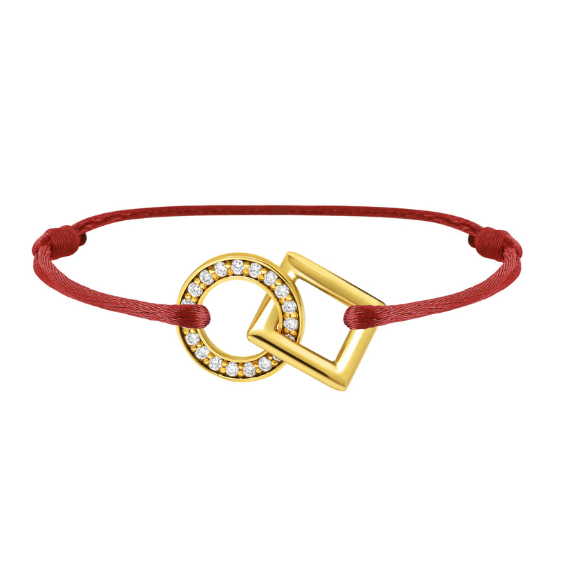 Inseparable bracelet in gold, pave diamonds in the round
