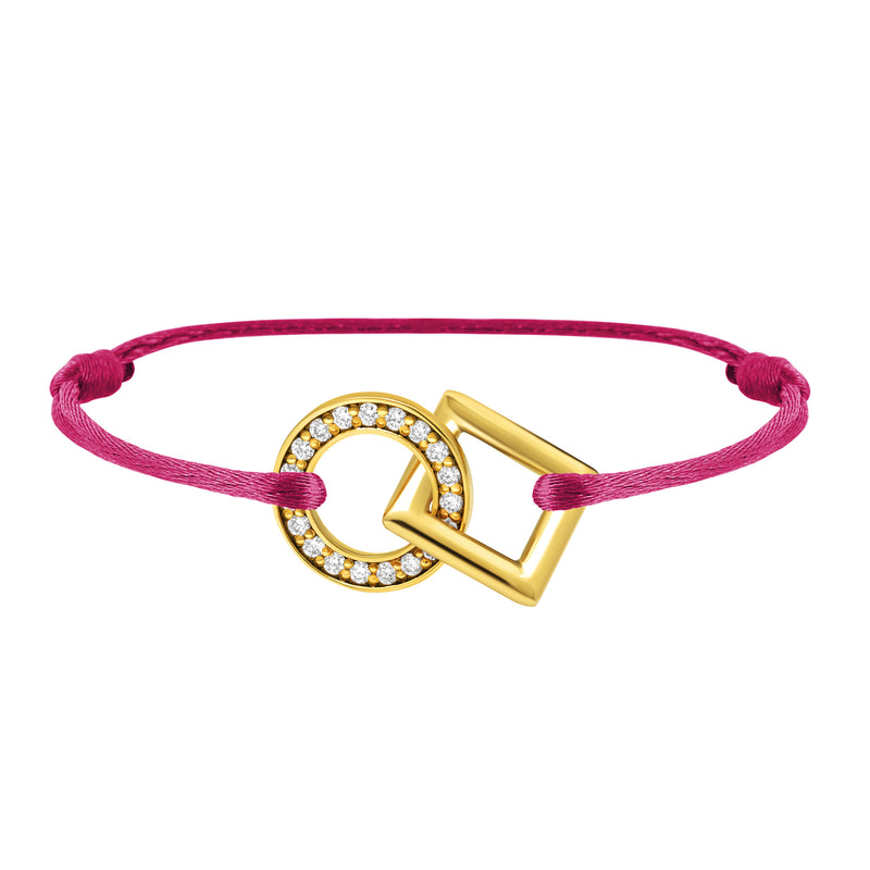 Inseparable bracelet in gold, pave diamonds in the round