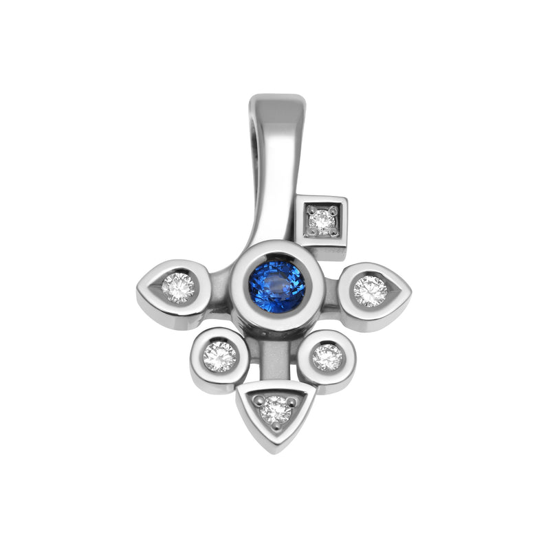 Pendentif Daisy small saphir et diamants