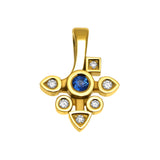 Pendentif Daisy small saphir et diamants