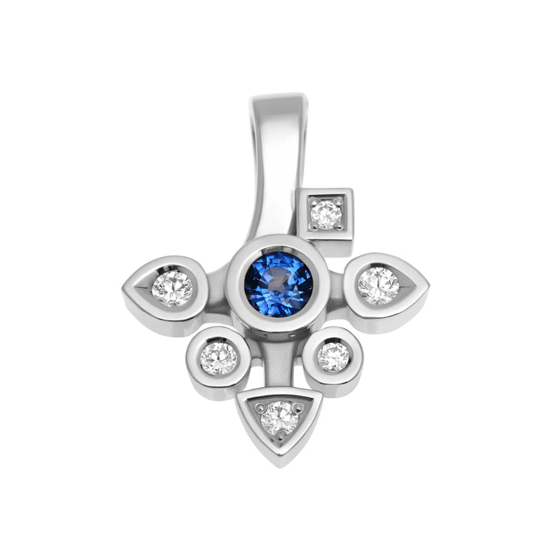 Pendentif Daisy medium saphir et diamants