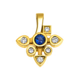 Pendentif Daisy large saphir et diamants