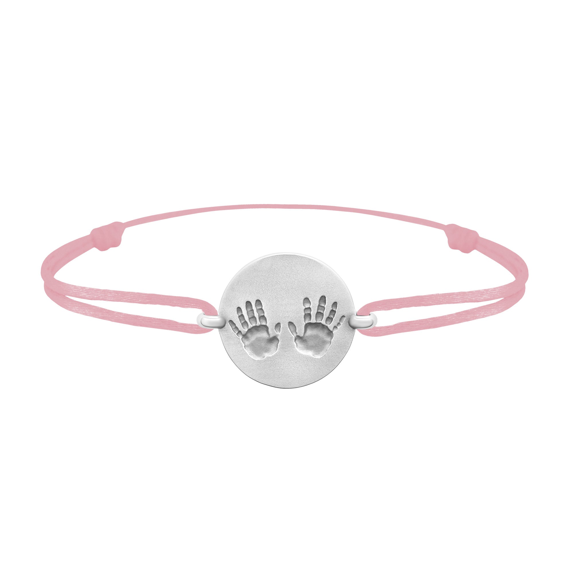 Bracelet lien empreintes mains en argent