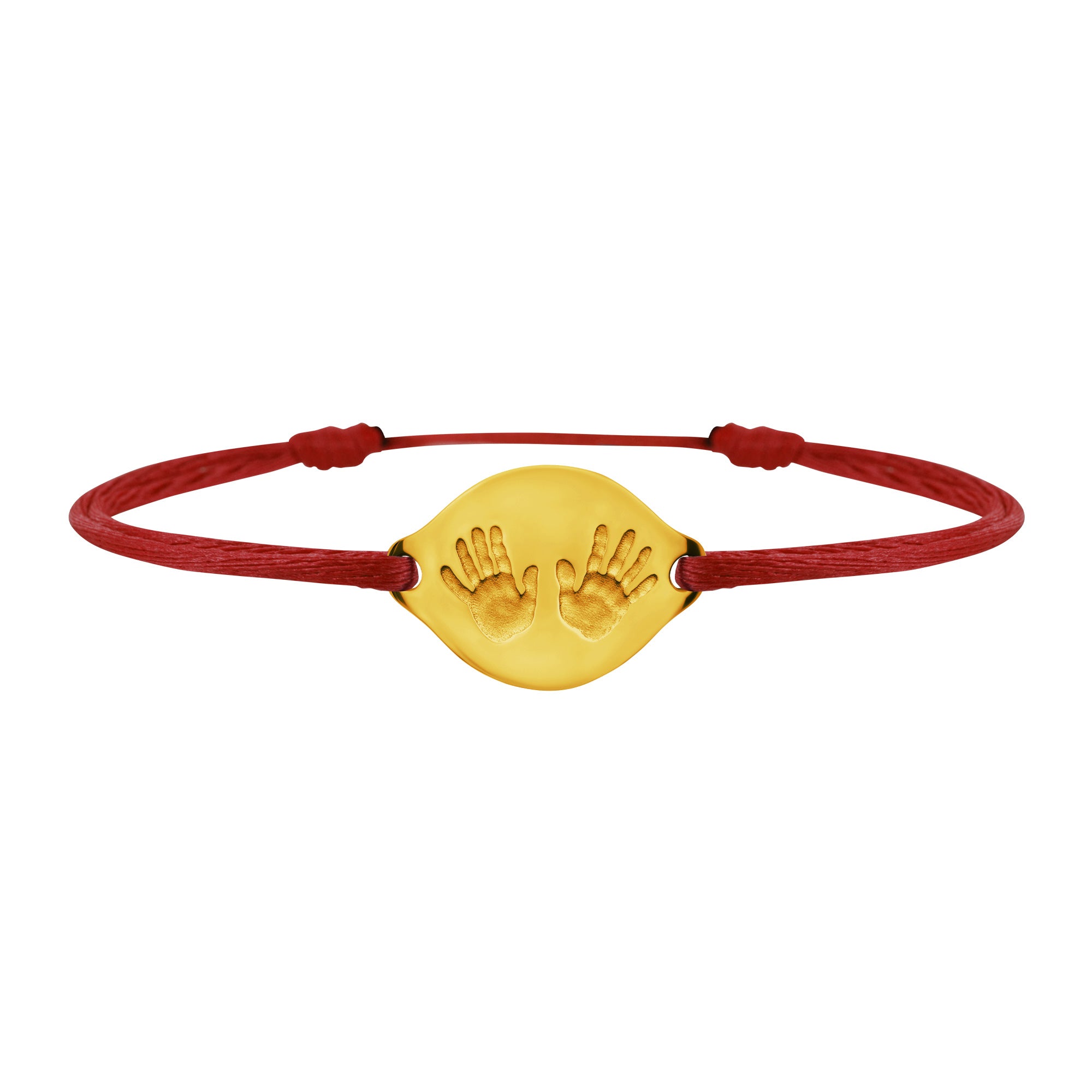 Handprint link bracelet in gold, large model