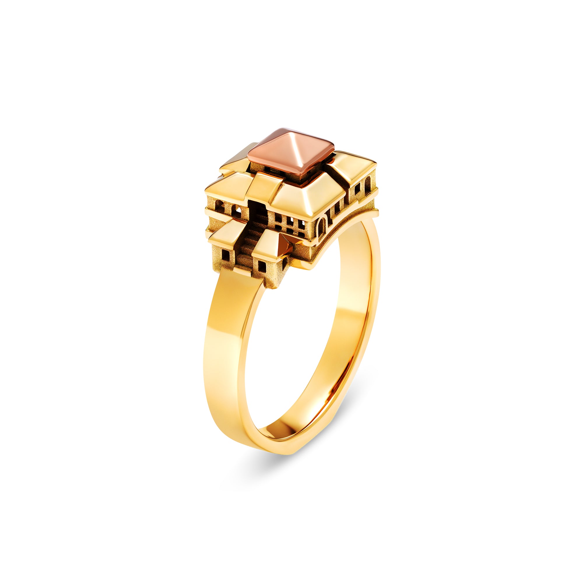 Bague Architecture Cite Carrée Small en or