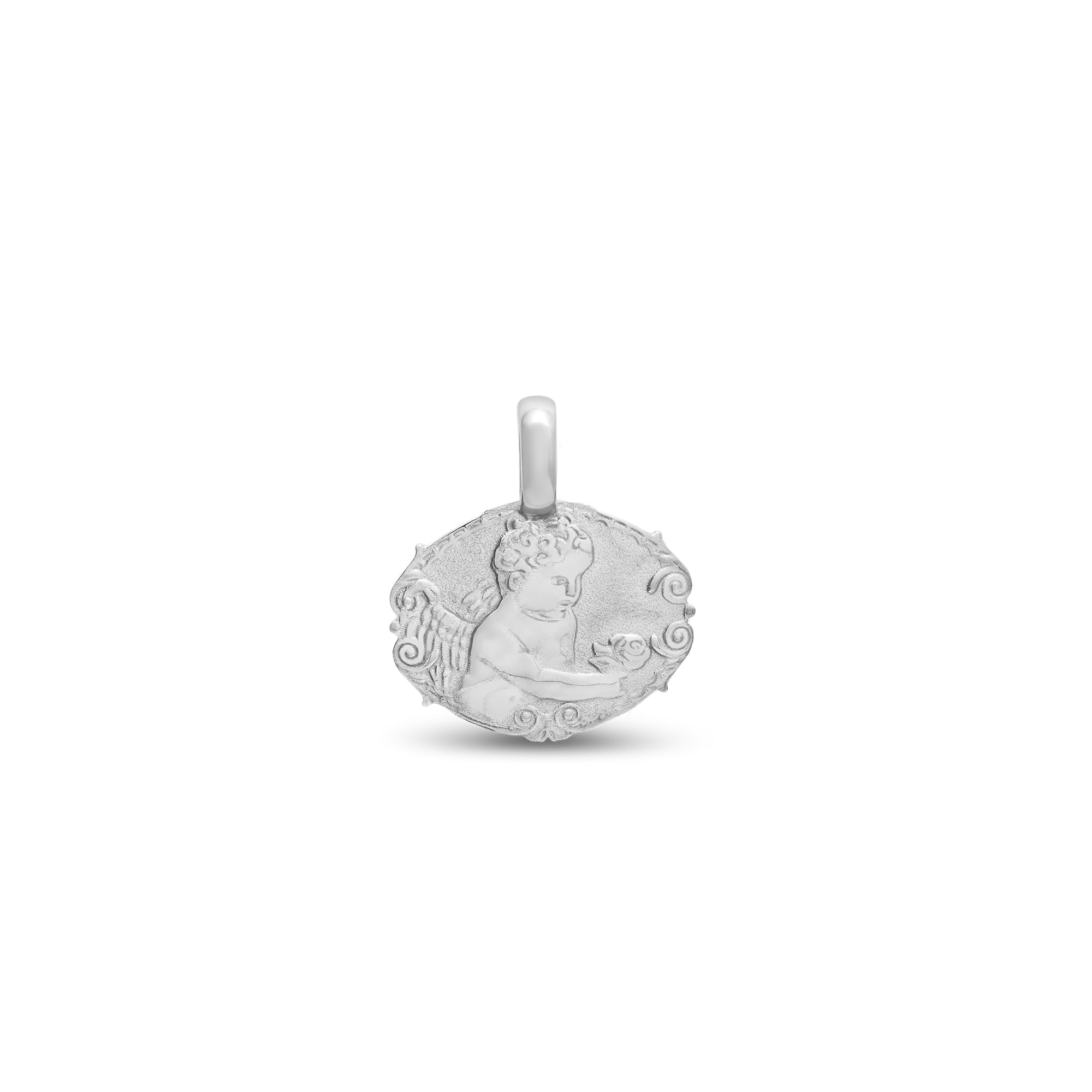 Médaille ange à la rose small en or
