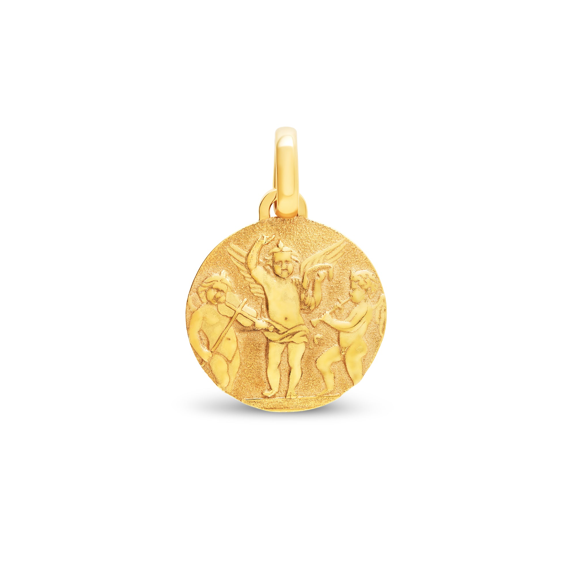Médaille anges musiciens médium en or