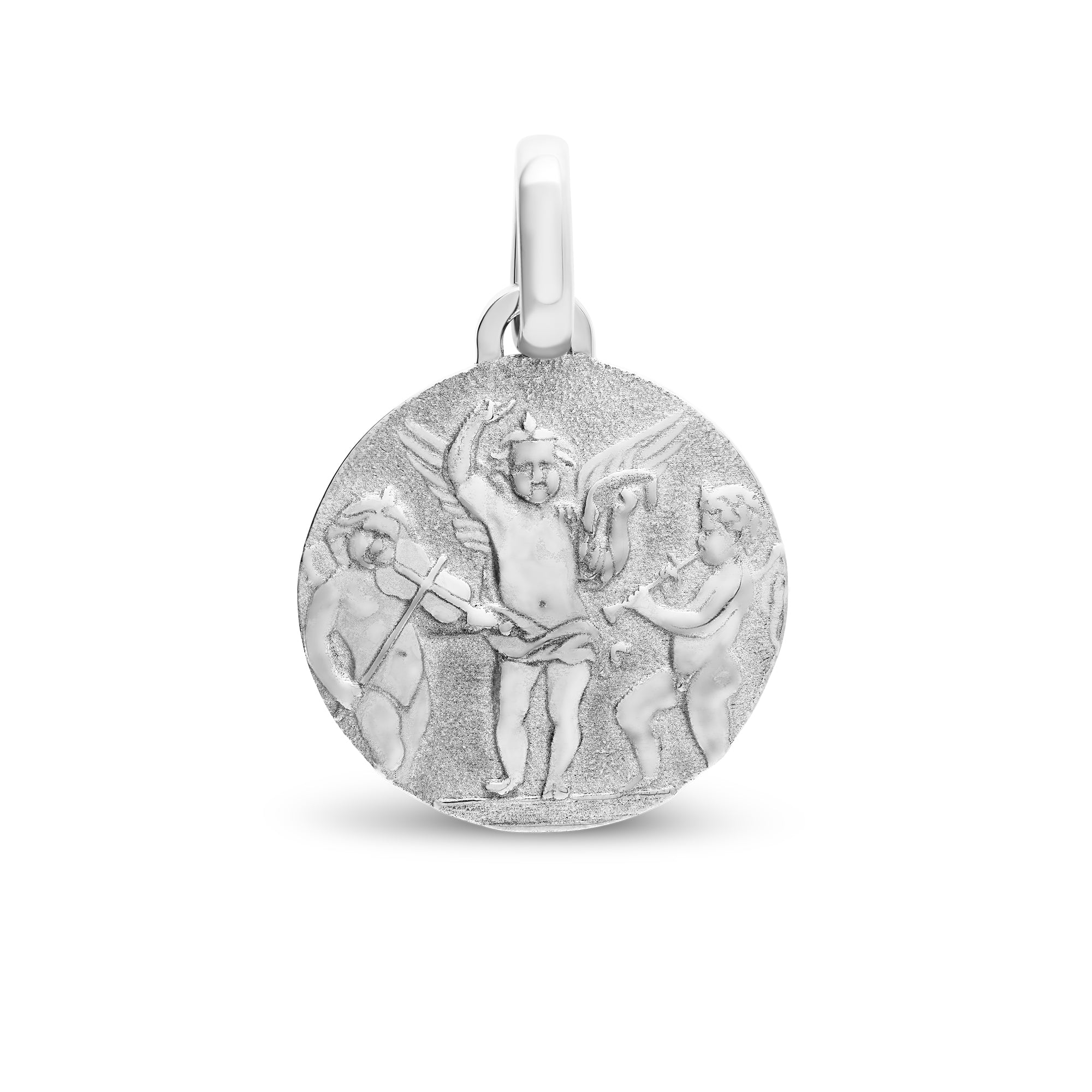 Médaille anges musiciens large en or