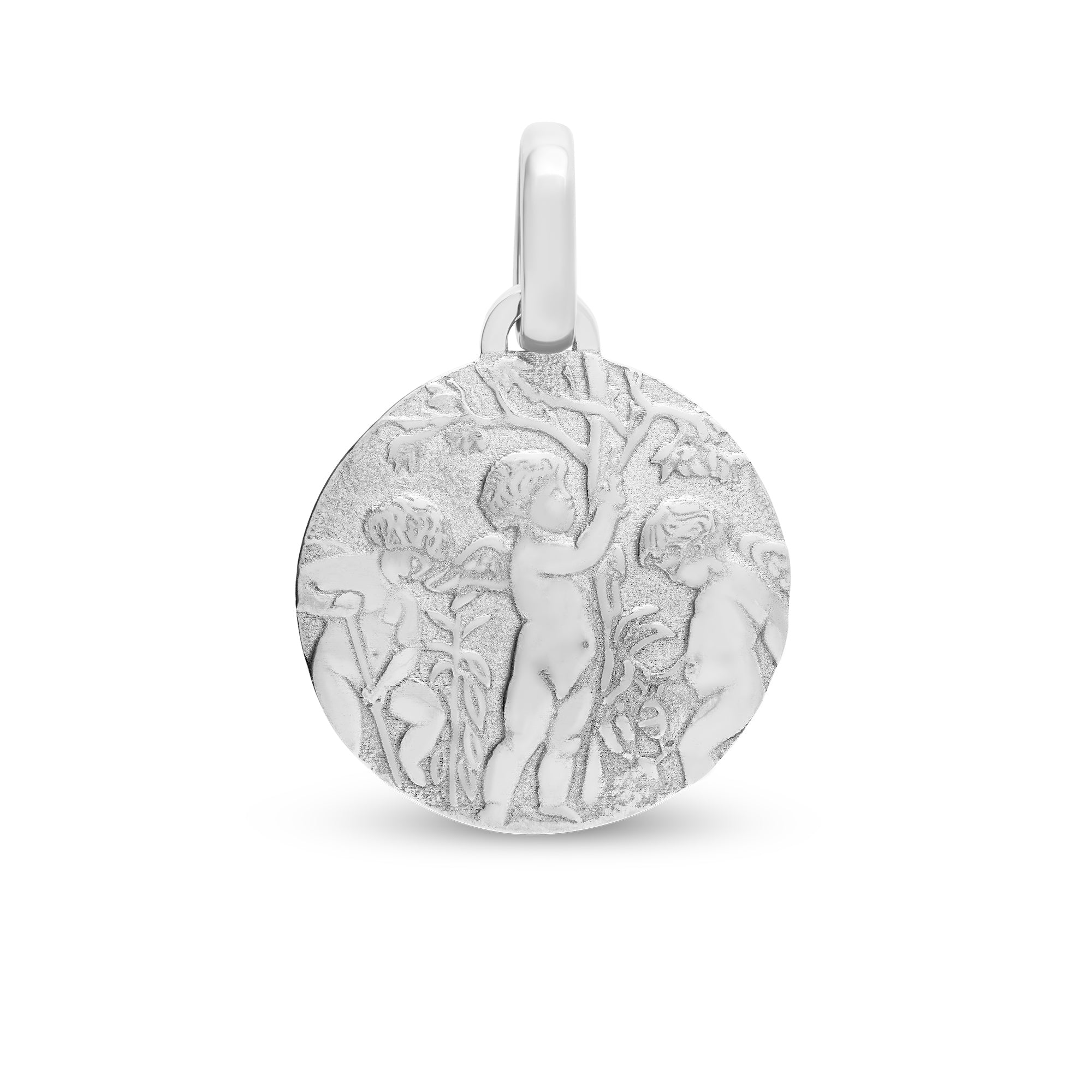Médaille anges jardiniers large en or