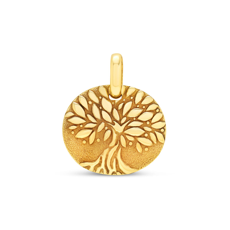 Médaille arbre de famille large en or
