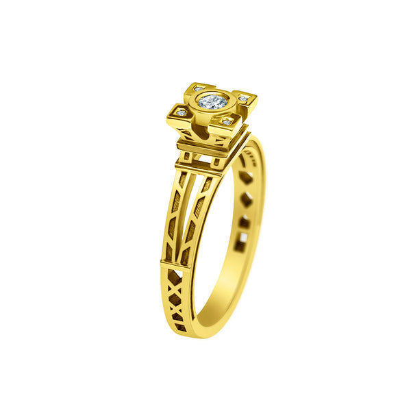 Bague French Kiss tour Eiffel diamants en or