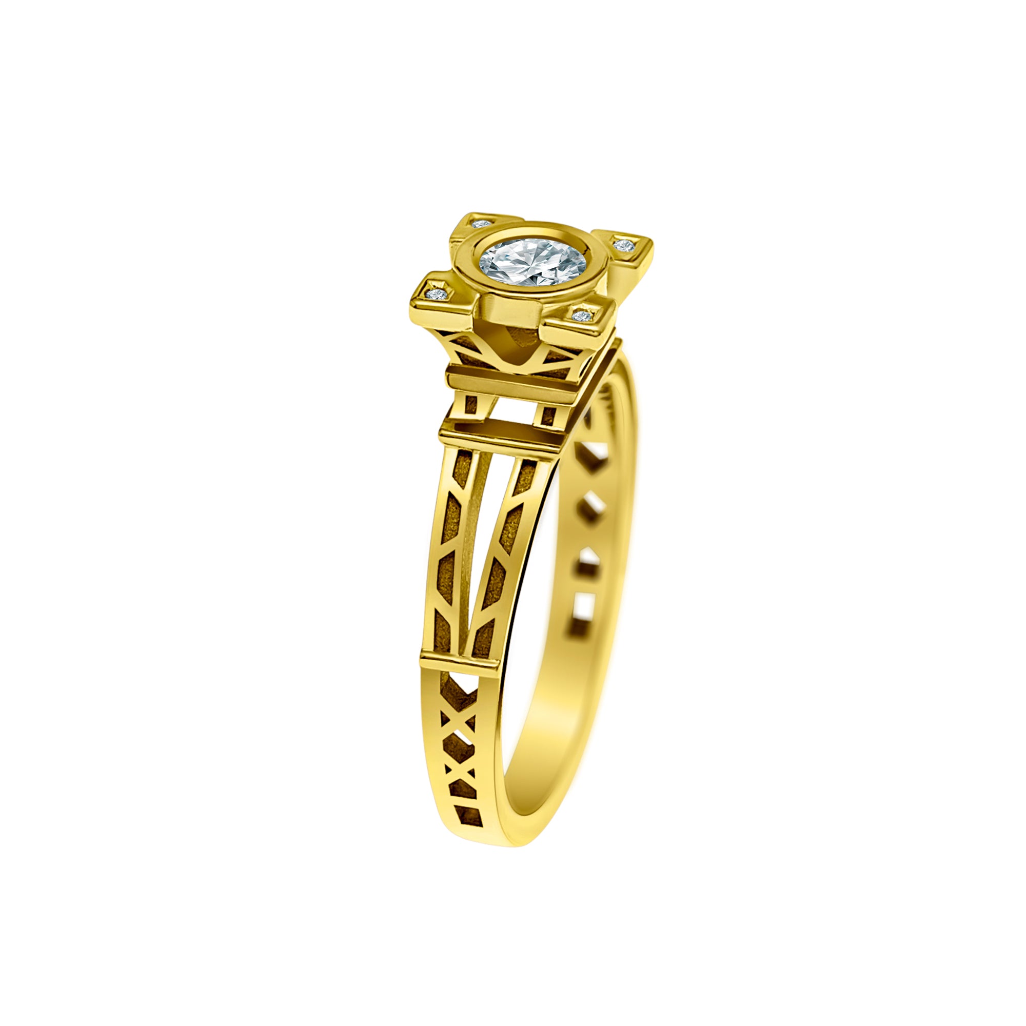 Bague French Kiss tour Eiffel diamants en or