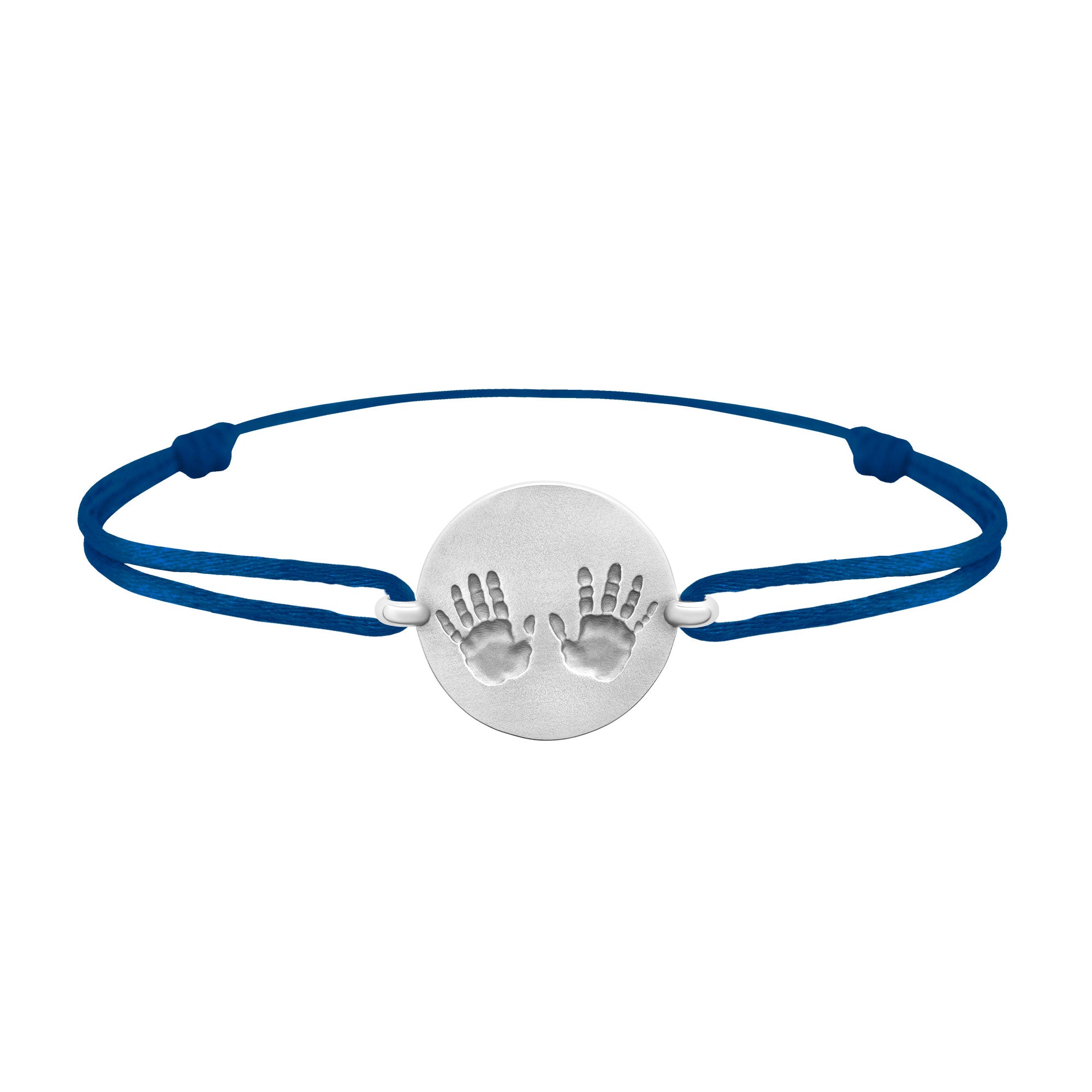 Bracelet lien empreintes mains en argent