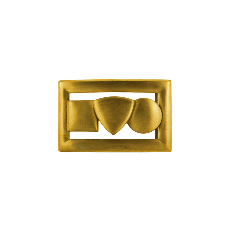 high-end geometric bronze belt buckle 