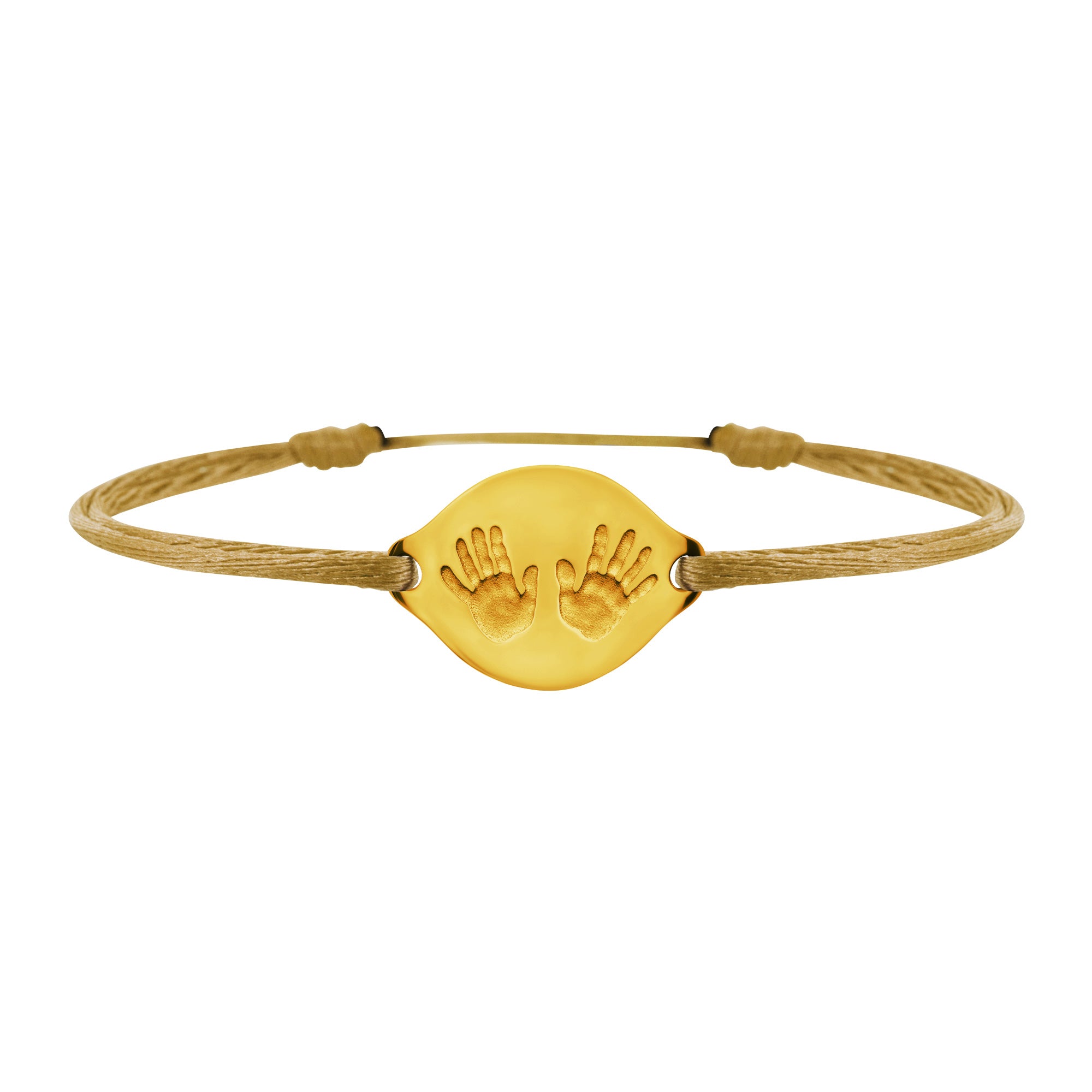 Handprint link bracelet in gold, large model