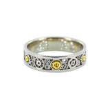 Bague anneau Engrenages en or