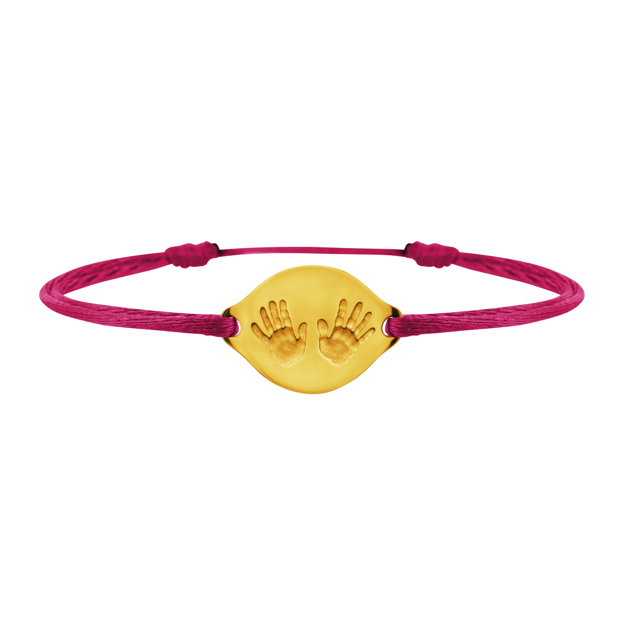 Handprint link bracelet in gold, large model