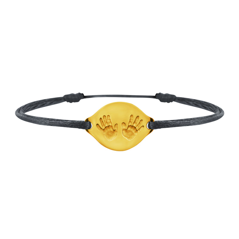 Handprint link bracelet in gold, large model