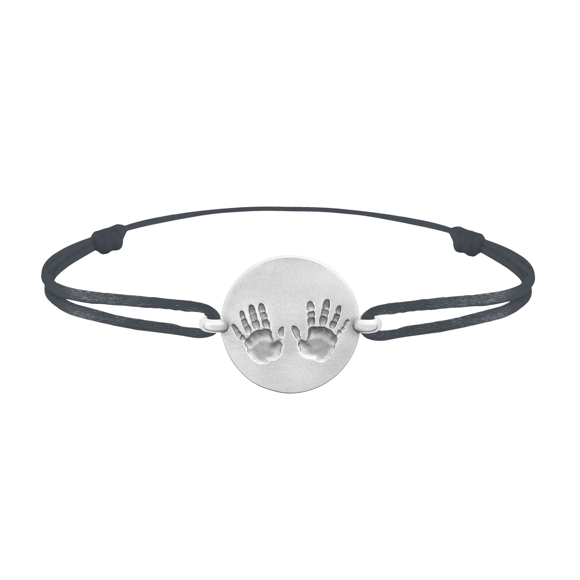 Bracelet lien empreintes mains en argent