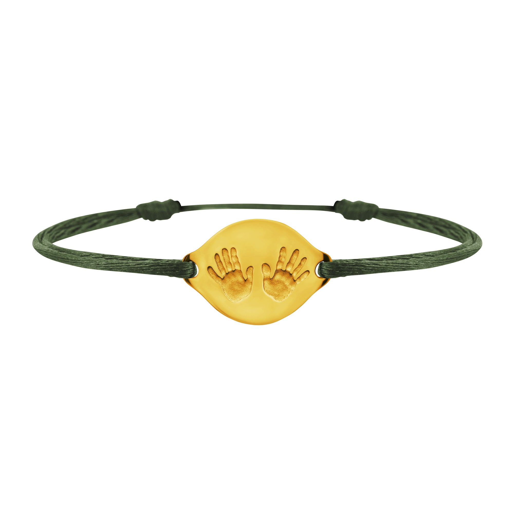Handprint link bracelet in gold, large model