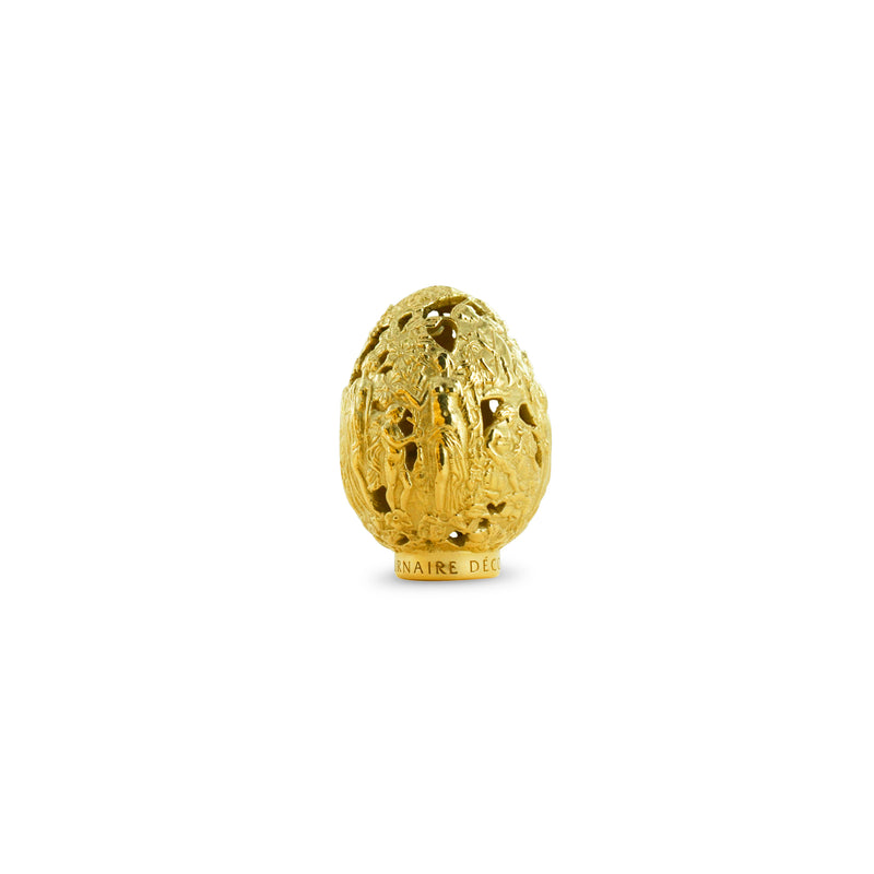 Oeuf mini en bronze tournaire decor