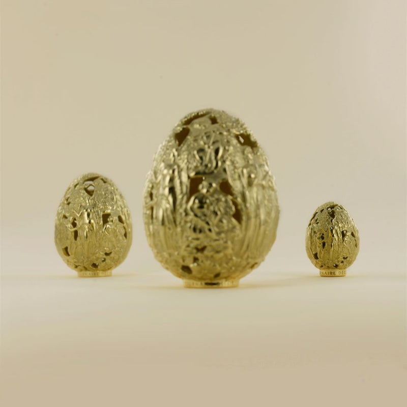 Oeuf mini en bronze tournaire decor
